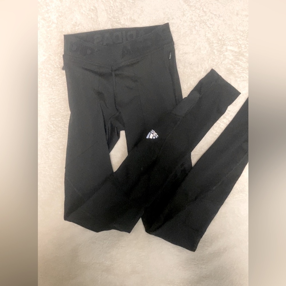 XXS black adidas leggings with zipper pockets